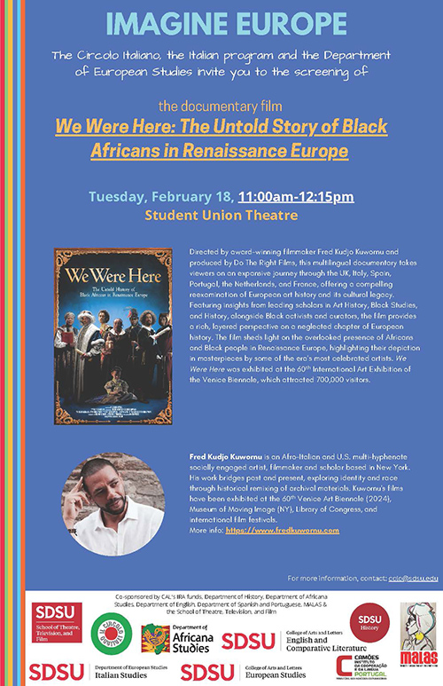 Film Screening: "We Were Here: The Untold Story of Black Africans in Renaissance Europe"